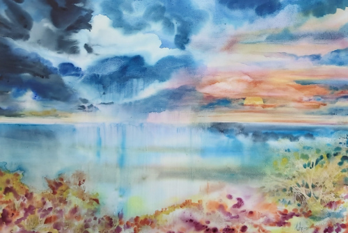 donna acheson, aquarelle, paysage