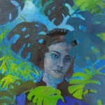 Jeune fille, jungle, peinture