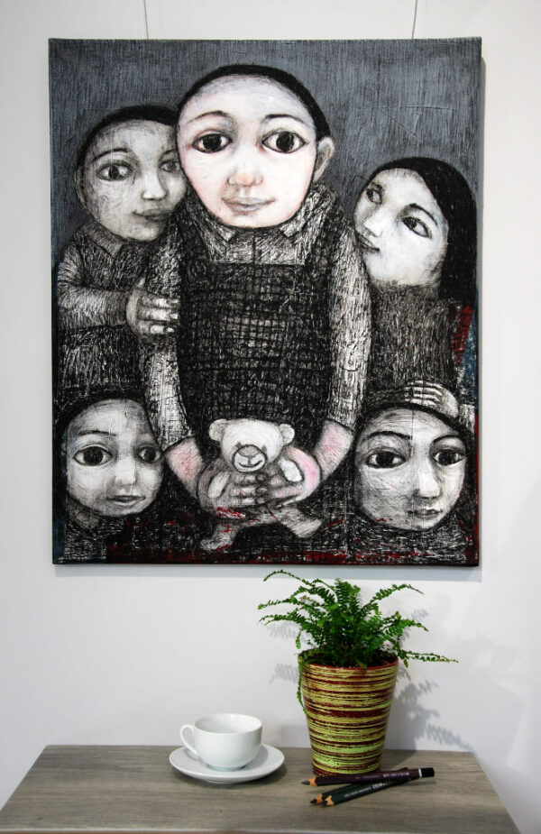 5 fillettes et un doudou lapin d'Hanna Chroboczek