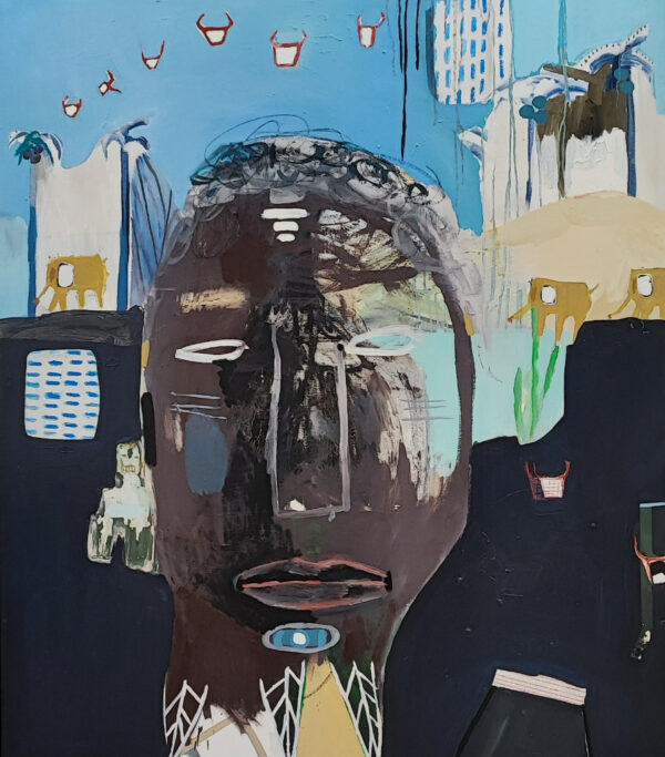 peinture, huile, portrait, afrique