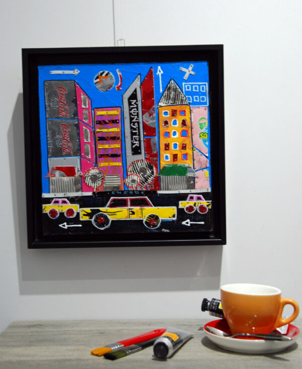 New York, collage, récup
