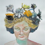 portrait, aquarelle, femme