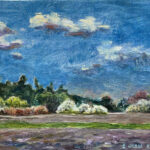 huile, paysage, campagne