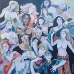 peinture, acrylique, personnages