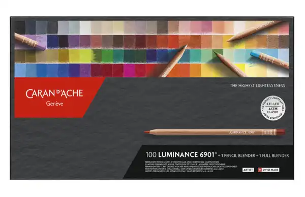 Coffret Luminance, Boîte carton de 102 crayons de couleurs +1 blender +1 cr. blender – Image 2