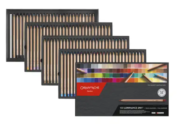 Coffret Luminance, Boîte carton de 102 crayons de couleurs +1 blender +1 cr. blender