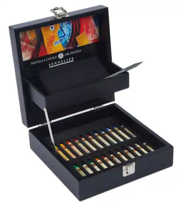 Coffret noir pastels à l'huile - 24 pastels