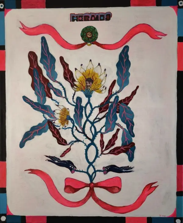 peinture, acrylique, fleur