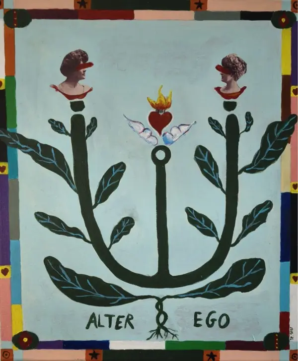 peinture, acrylique, collage