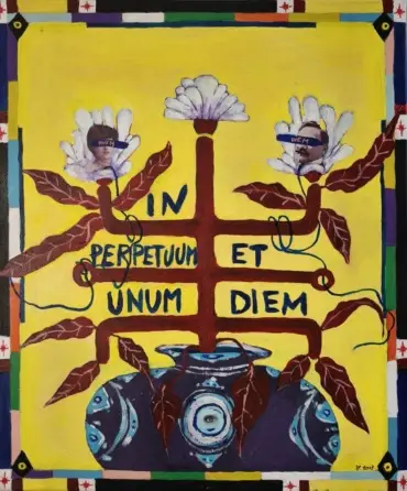peinture, acrylique, collage