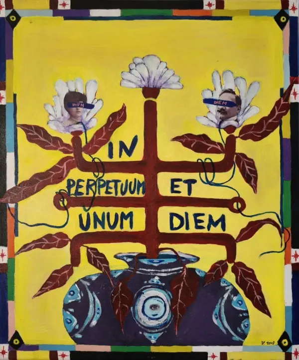 peinture, acrylique, collage