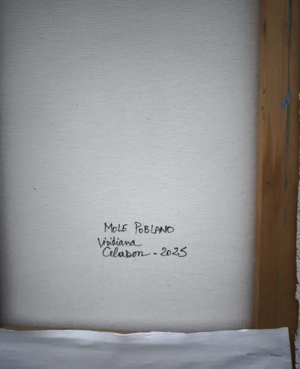 toile, dos, signature