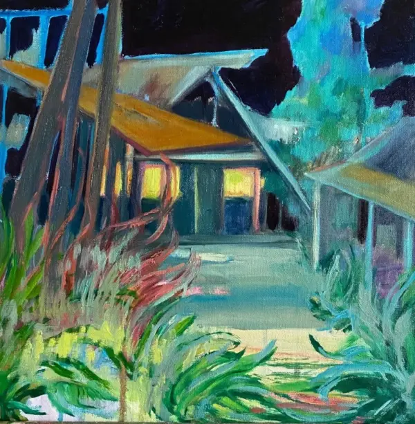 peinture, huile, maison
