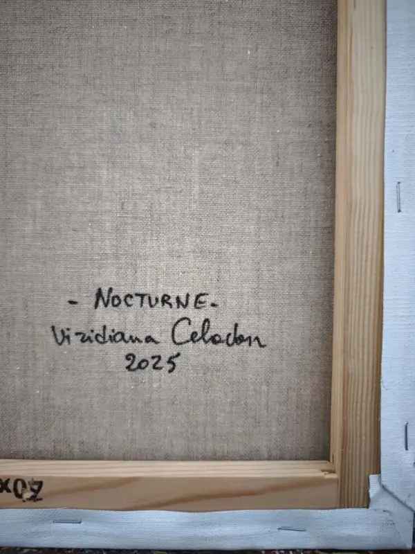toile, dos, signature