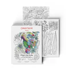 Carnet de coloriage Esprit de la Forêt Caran d'Ache